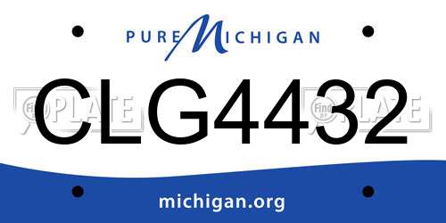 CLG4432 Michigan License Plate