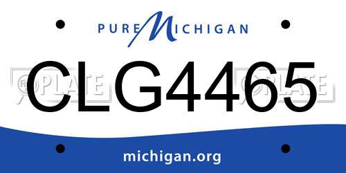 CLG4465 Michigan License Plate