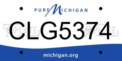 CLG5374 Michigan License Plate