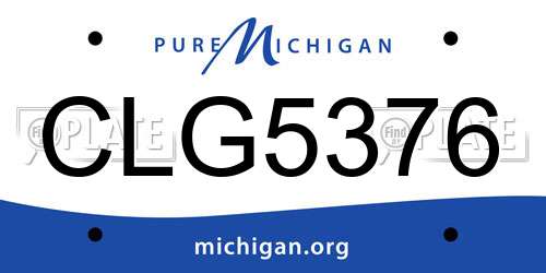 CLG5376 Michigan License Plate