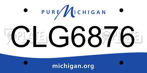 CLG6876 Michigan License Plate