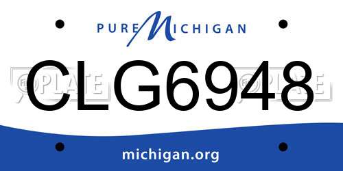 CLG6948 Michigan License Plate