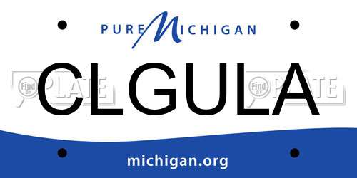 CLGULA Michigan License Plate