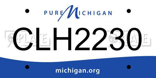 CLH2230 Michigan License Plate