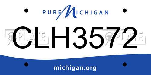 CLH3572 Michigan License Plate