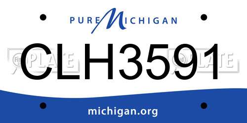 CLH3591 Michigan License Plate