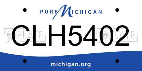 CLH5402 Michigan License Plate