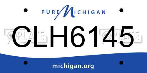 CLH6145 Michigan License Plate