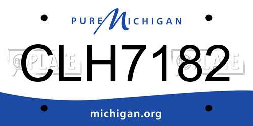 CLH7182 Michigan License Plate