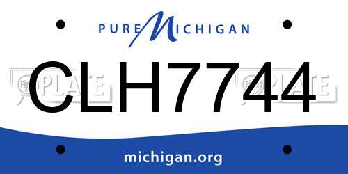 CLH7744 Michigan License Plate