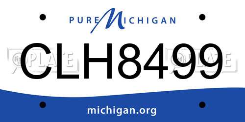 CLH8499 Michigan License Plate