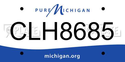 CLH8685 Michigan License Plate