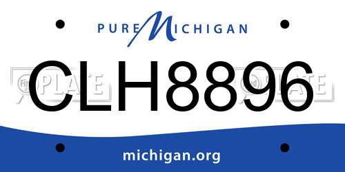 CLH8896 Michigan License Plate