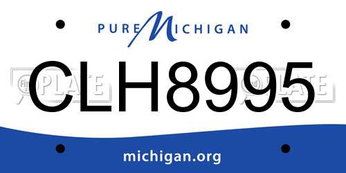 CLH8995 Michigan License Plate