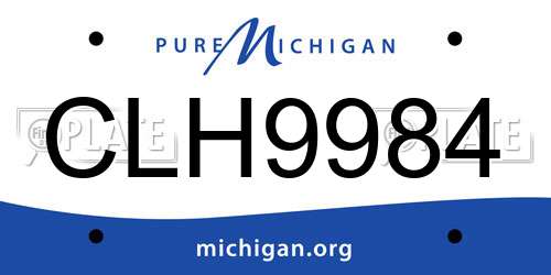 CLH9984 Michigan License Plate