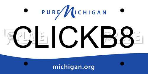 CLICKB8 Michigan License Plate