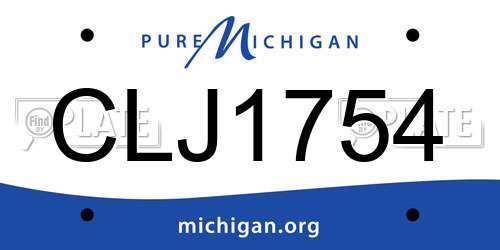 CLJ1754 Michigan License Plate