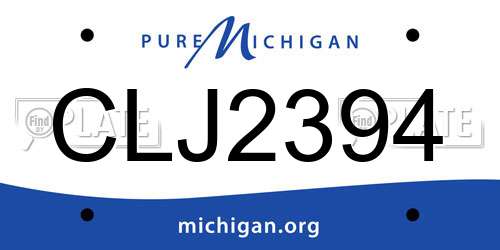 CLJ2394 Michigan License Plate