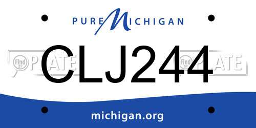 CLJ244 Michigan License Plate