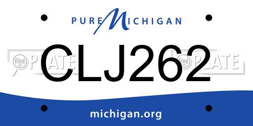 CLJ262 Michigan License Plate