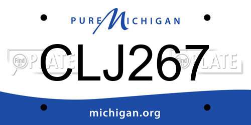 CLJ267 Michigan License Plate