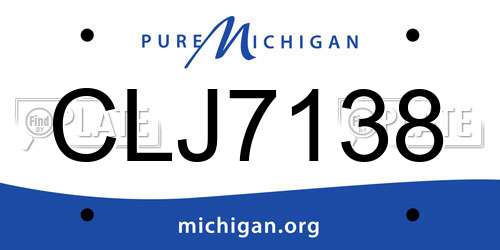 CLJ7138 Michigan License Plate