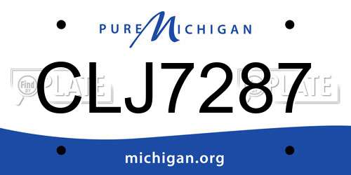 CLJ7287 Michigan License Plate