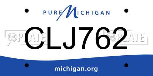 CLJ762 Michigan License Plate