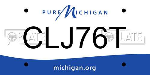 CLJ76T Michigan License Plate