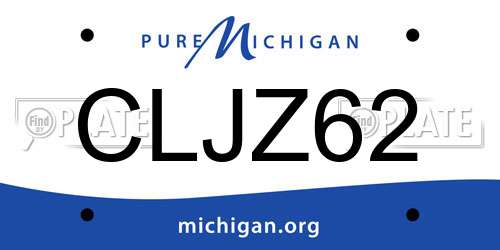 CLJZ62 Michigan License Plate