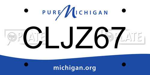 CLJZ67 Michigan License Plate