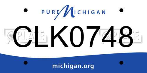 CLK0748 Michigan License Plate