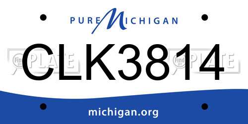 CLK3814 Michigan License Plate