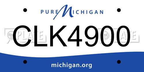 CLK4900 Michigan License Plate
