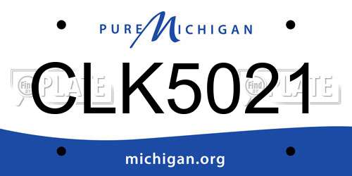 CLK5021 Michigan License Plate