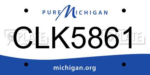 CLK5861 Michigan License Plate