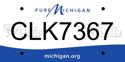 CLK7367 Michigan License Plate