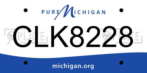 CLK8228 Michigan License Plate