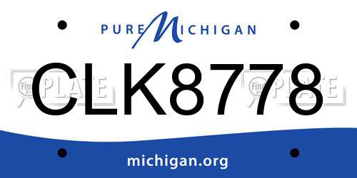CLK8778 Michigan License Plate