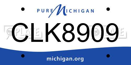 CLK8909 Michigan License Plate