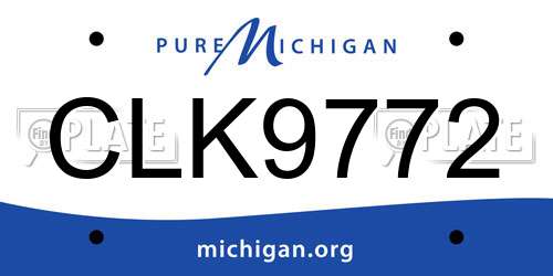 CLK9772 Michigan License Plate