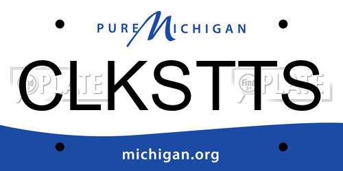 CLKSTTS Michigan License Plate
