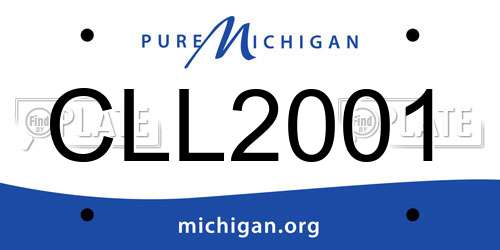 CLL2001 Michigan License Plate