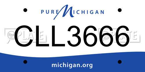 CLL3666 Michigan License Plate