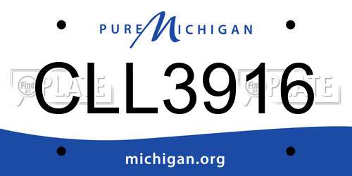 CLL3916 Michigan License Plate