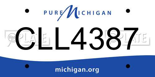 CLL4387 Michigan License Plate