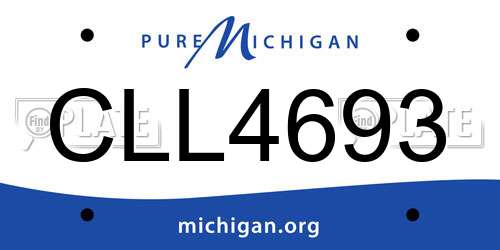 CLL4693 Michigan License Plate