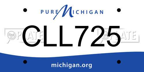 CLL725 Michigan License Plate