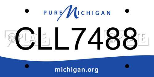 CLL7488 Michigan License Plate
