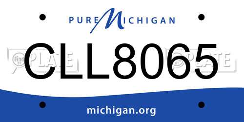 CLL8065 Michigan License Plate